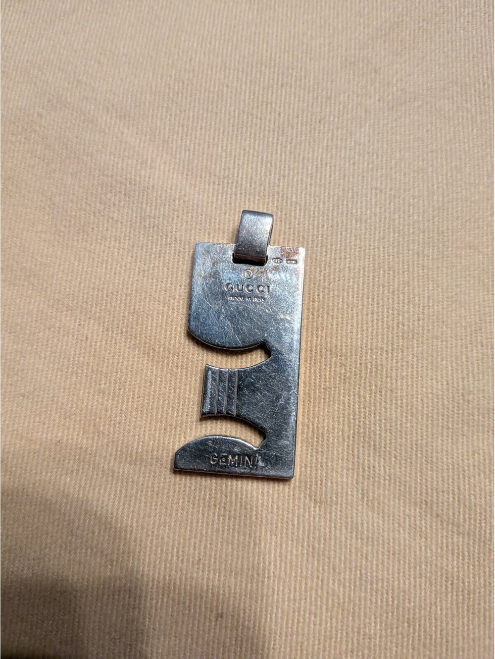 Gucci Silver Pendant Charm Top 925 Gemini Charm for Necklace